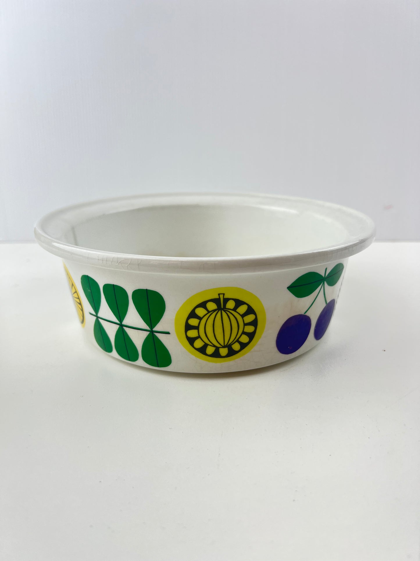 Arabia Finland Colourful Fruit Pattern Serving Bowl