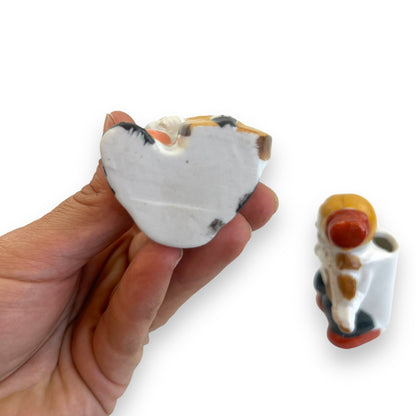 Musician Figurines Toothpick Holders - Violin & Bass Player Set - Made in Japan