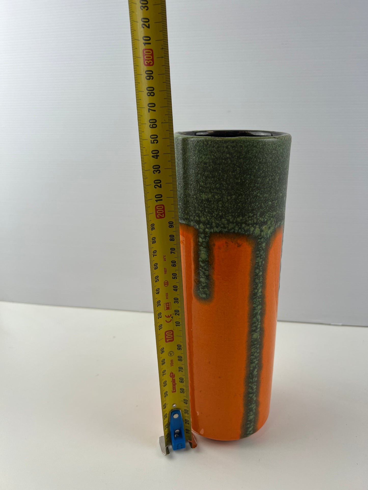 Knödgen West German Pottery Vase – Orange & Green