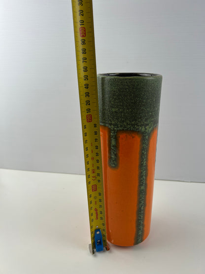 Knödgen West German Pottery Vase – Orange & Green