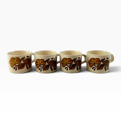 Royal Worcester Palissy Floral Mugs – Set of 4