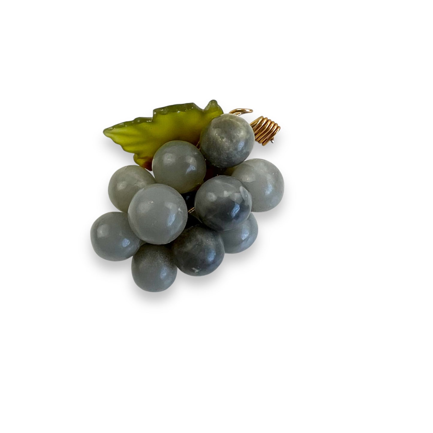 Jade Grape Cluster Pendant with Wire-Wrapped Detailing