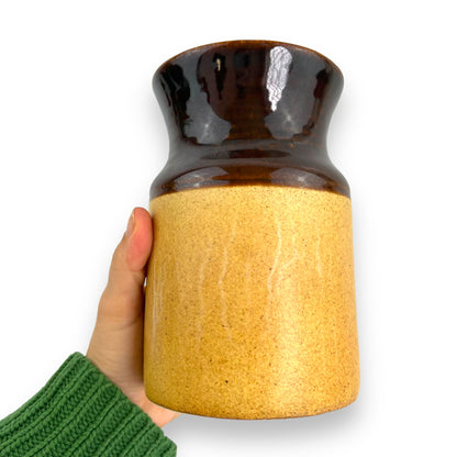 Brown and Caramel Pottery Vase / Utensil Holder