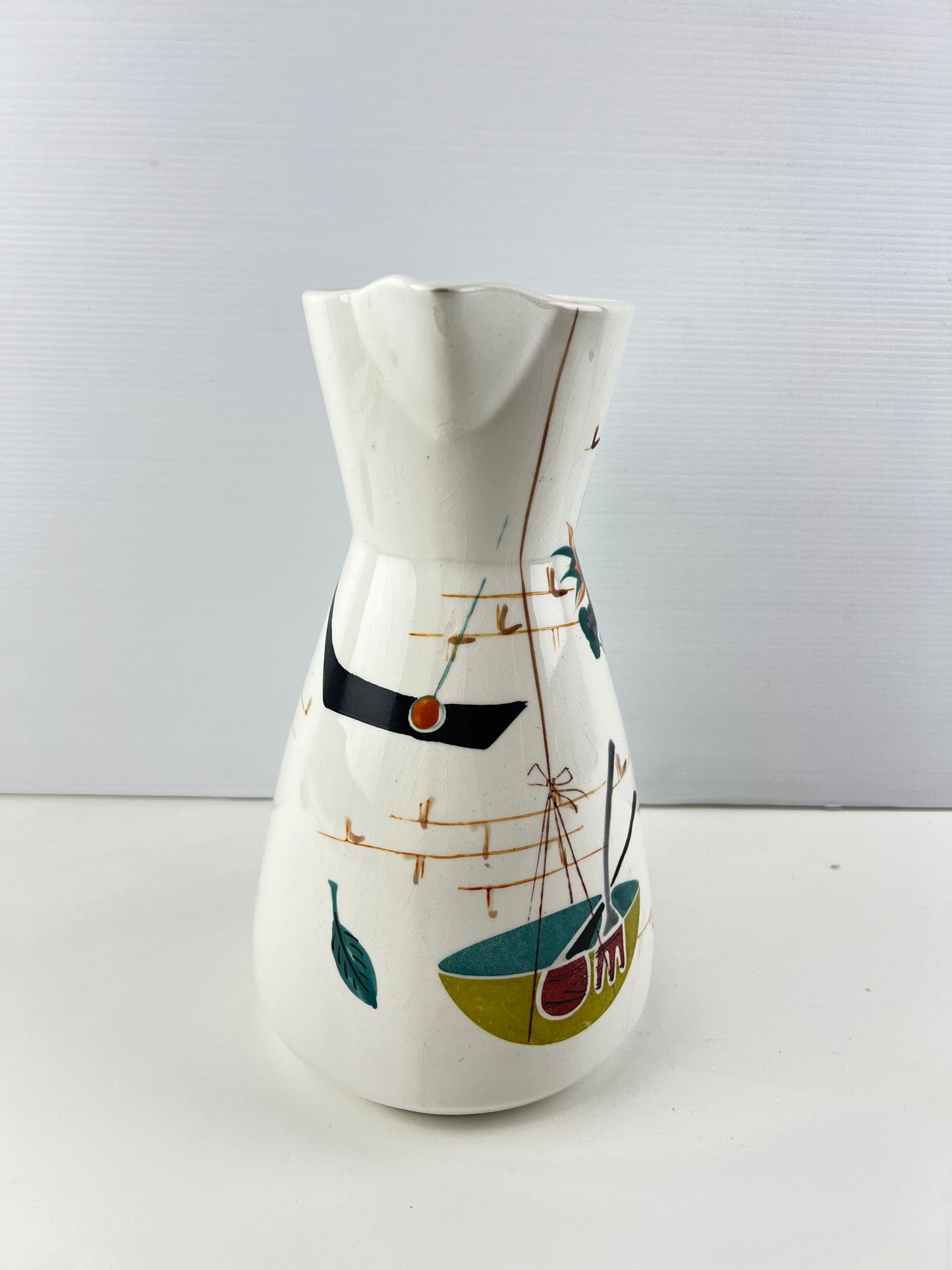 Mid-Century Abstract Fruit Ceramic Jug