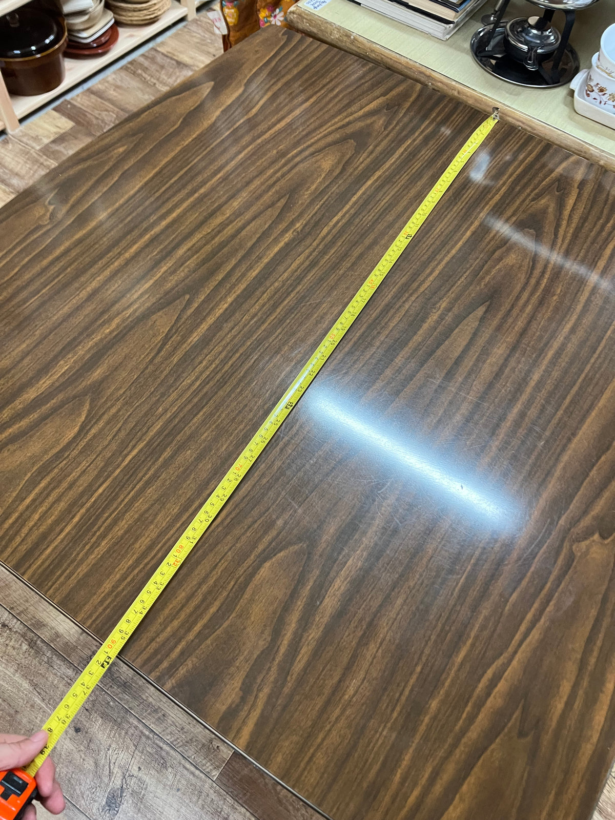 Brown Laminate Drop-Leaf Dining Table