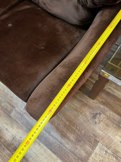 Fler Vintage Brown Velvet 2 Seater Lounge – Made in Australia