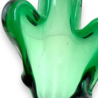 Green Finger Glass Vase