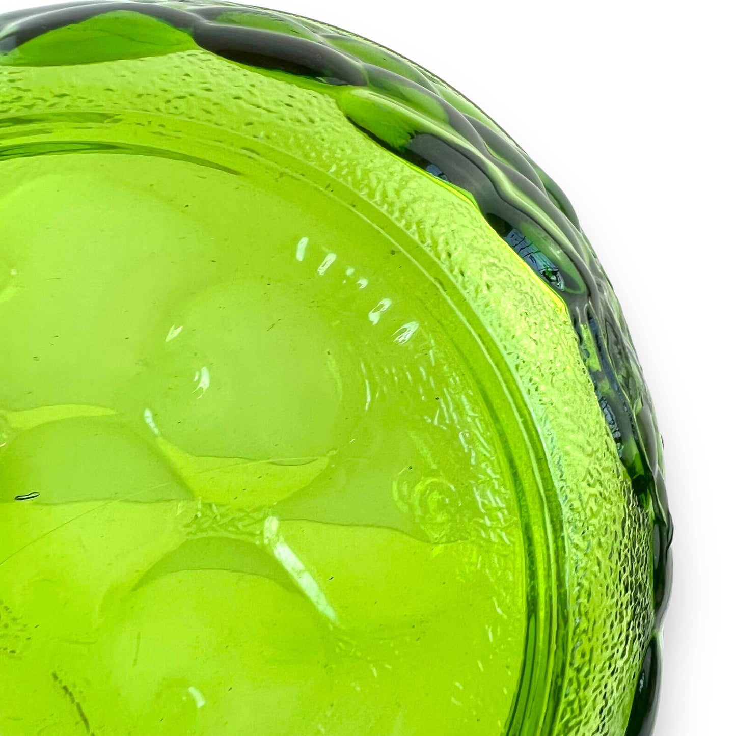 Green Glass Fruit Pattern Bowl