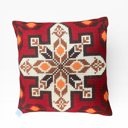 Handwoven Wool Cushion – Geometric Pattern