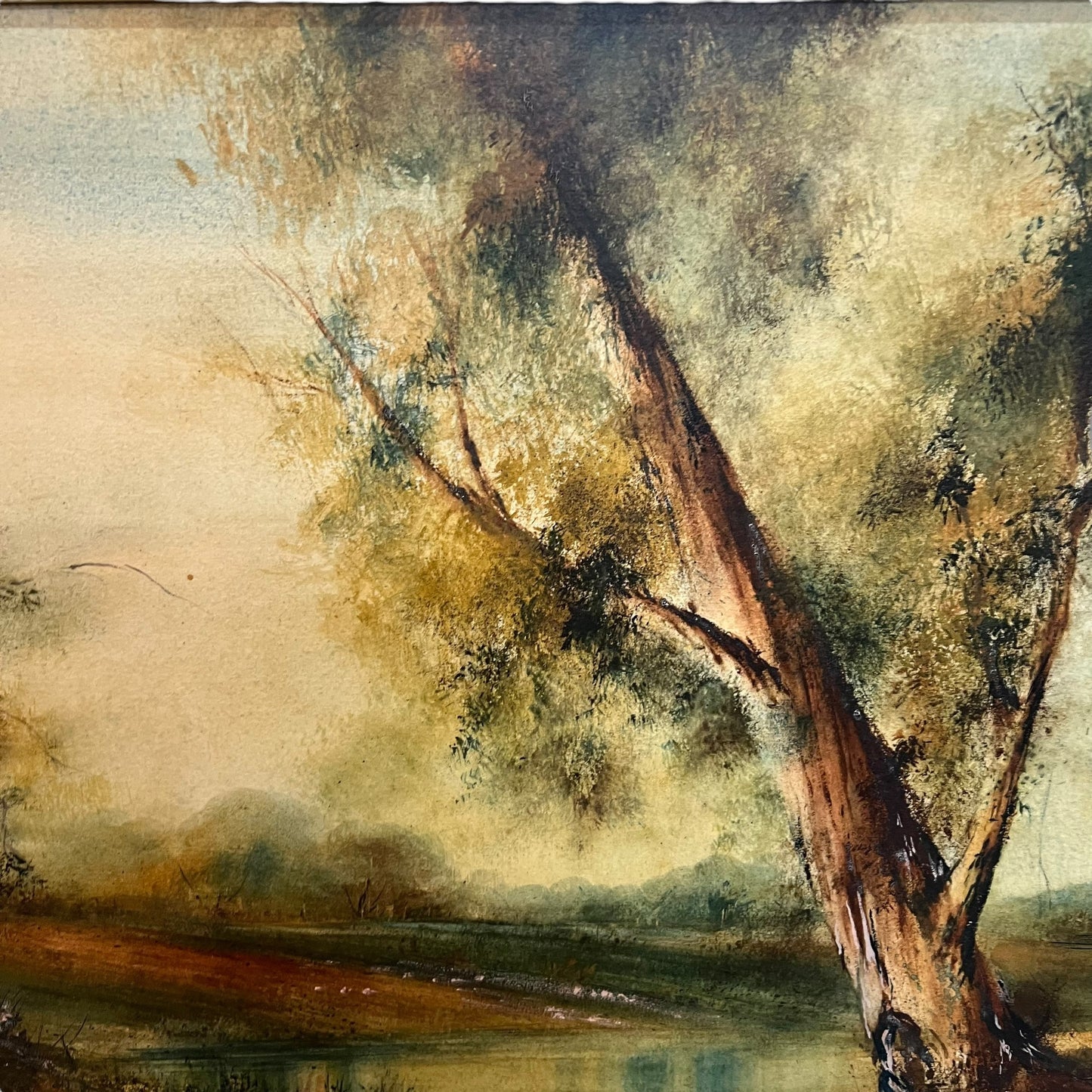 “River Gums, Templestowe” by James Luton – Framed Vintage Australian Landscape Painting (1974)