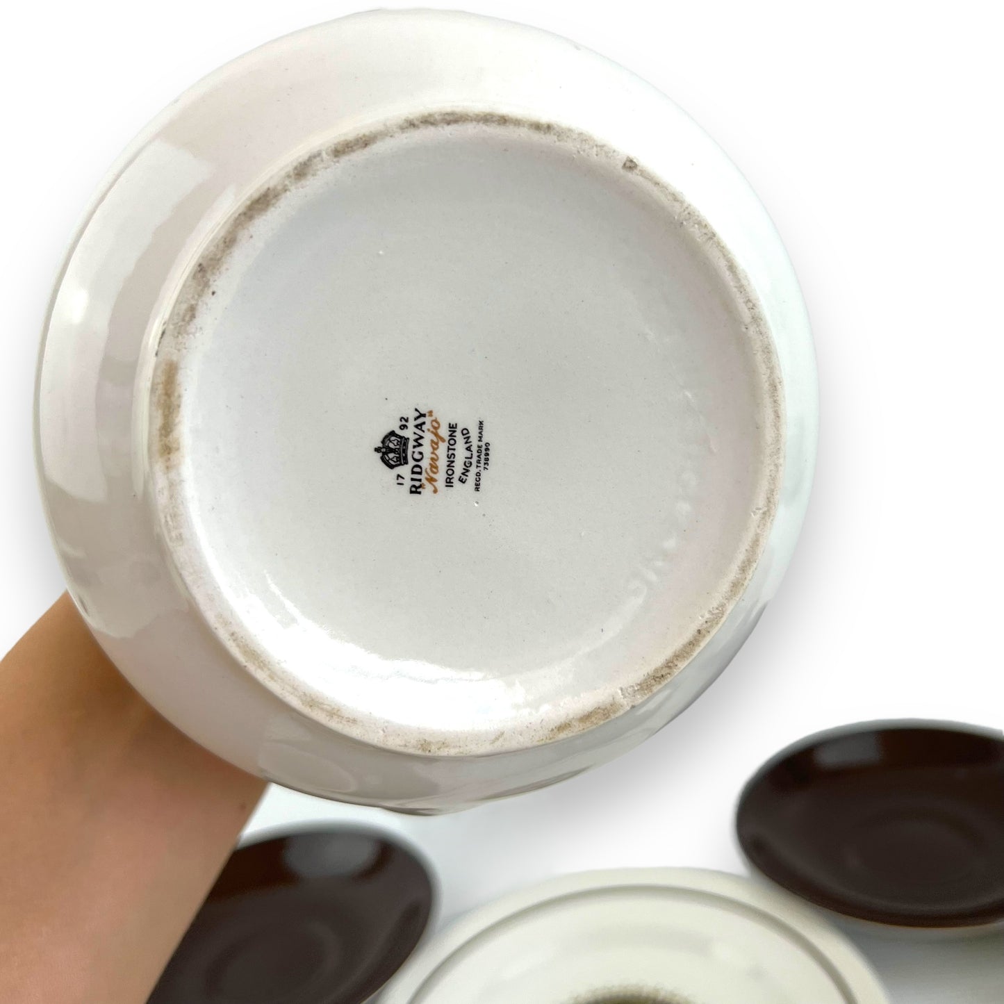 Ridgeway “Navajo” Ironstone England Tea Set (one cup smashed)