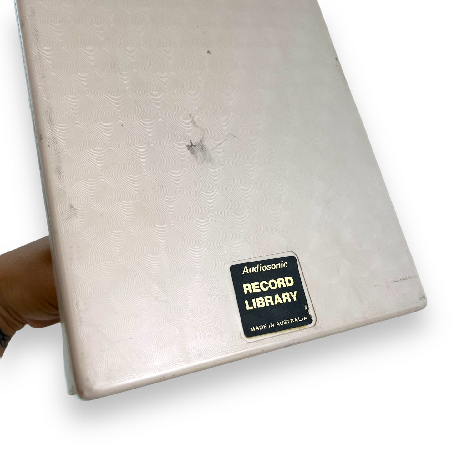 Audio Sonic Record Library Beige Plastic Storage Holder