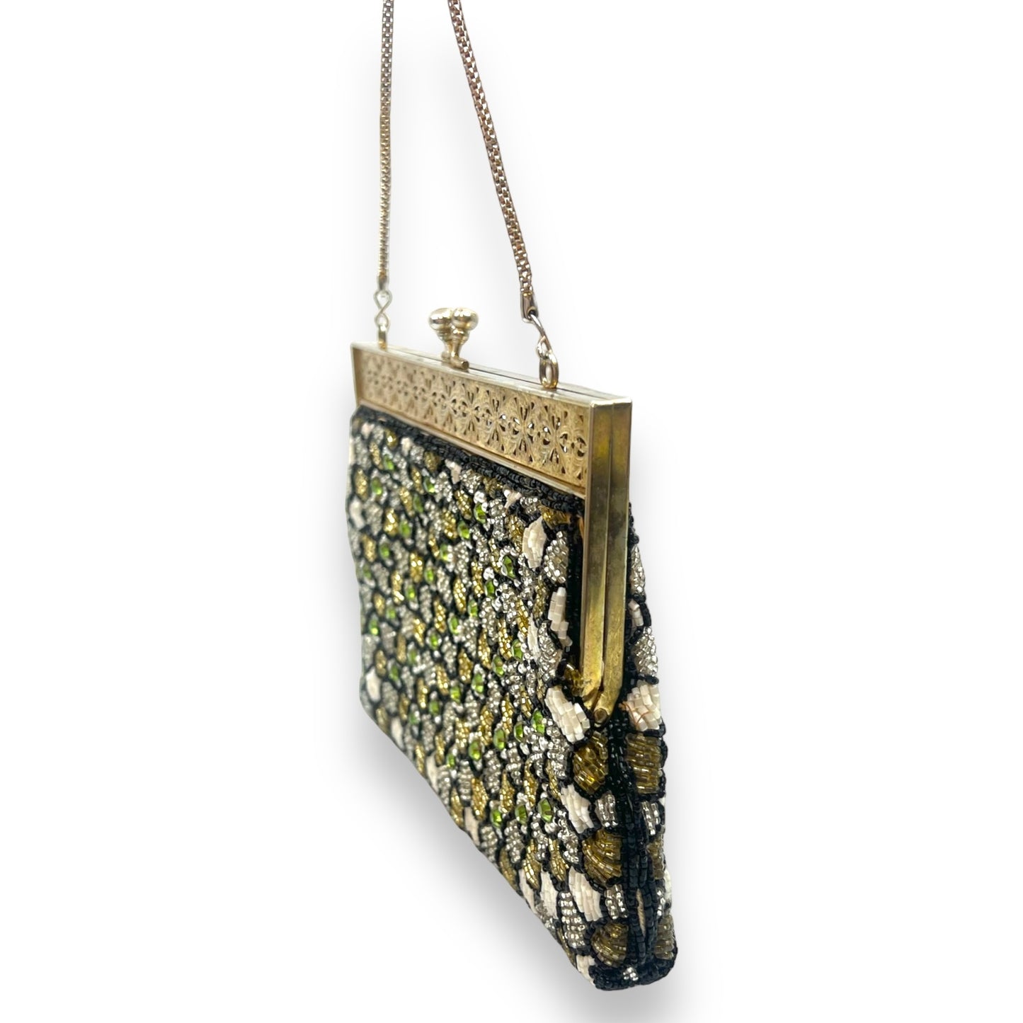 Vintage Beaded Purse with metal detailed clasp