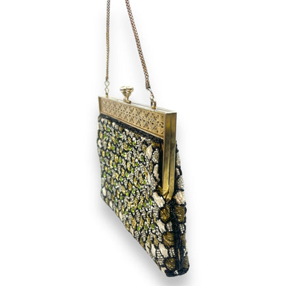 Vintage Beaded Purse with metal detailed clasp