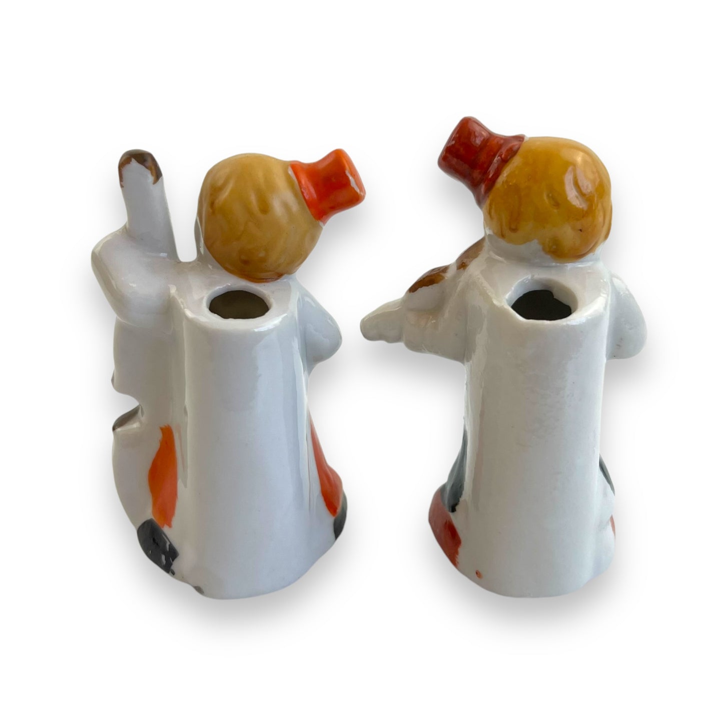 Musician Figurines Toothpick Holders - Violin & Bass Player Set - Made in Japan