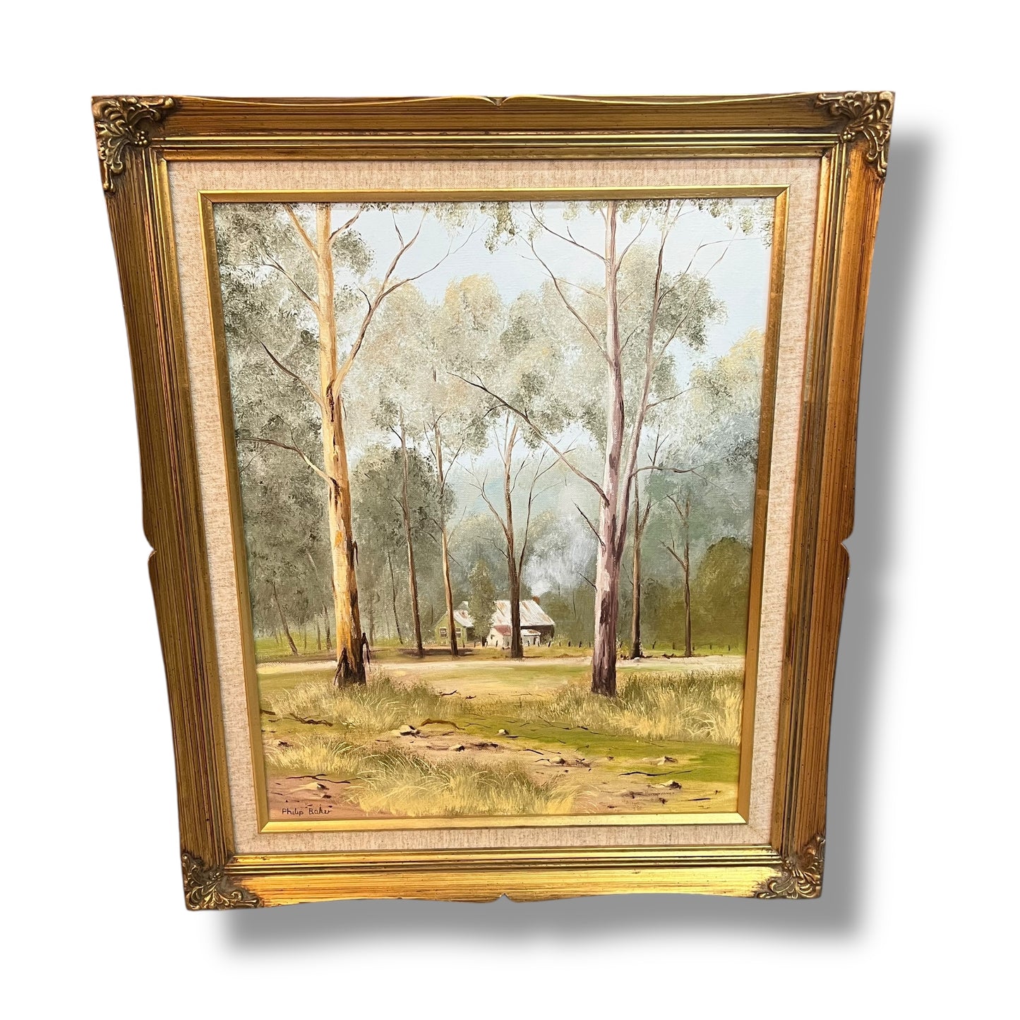 “Away From It All” by Philip Baker – Marysville VIC Painting in Gold Frame