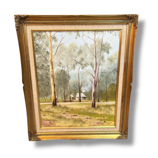 “Away From It All” by Philip Baker – Marysville VIC Painting in Gold Frame