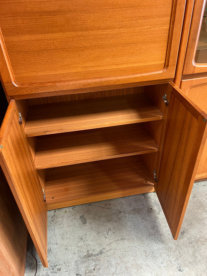 Pair of Vintage Chiswell Mid-Century Timber Display Cabinets with Cocktail Bar