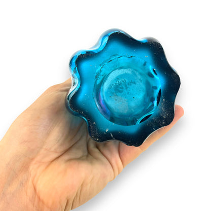Blue Finger Pull Glass Vase