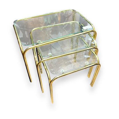 Brass nesting table set of 3