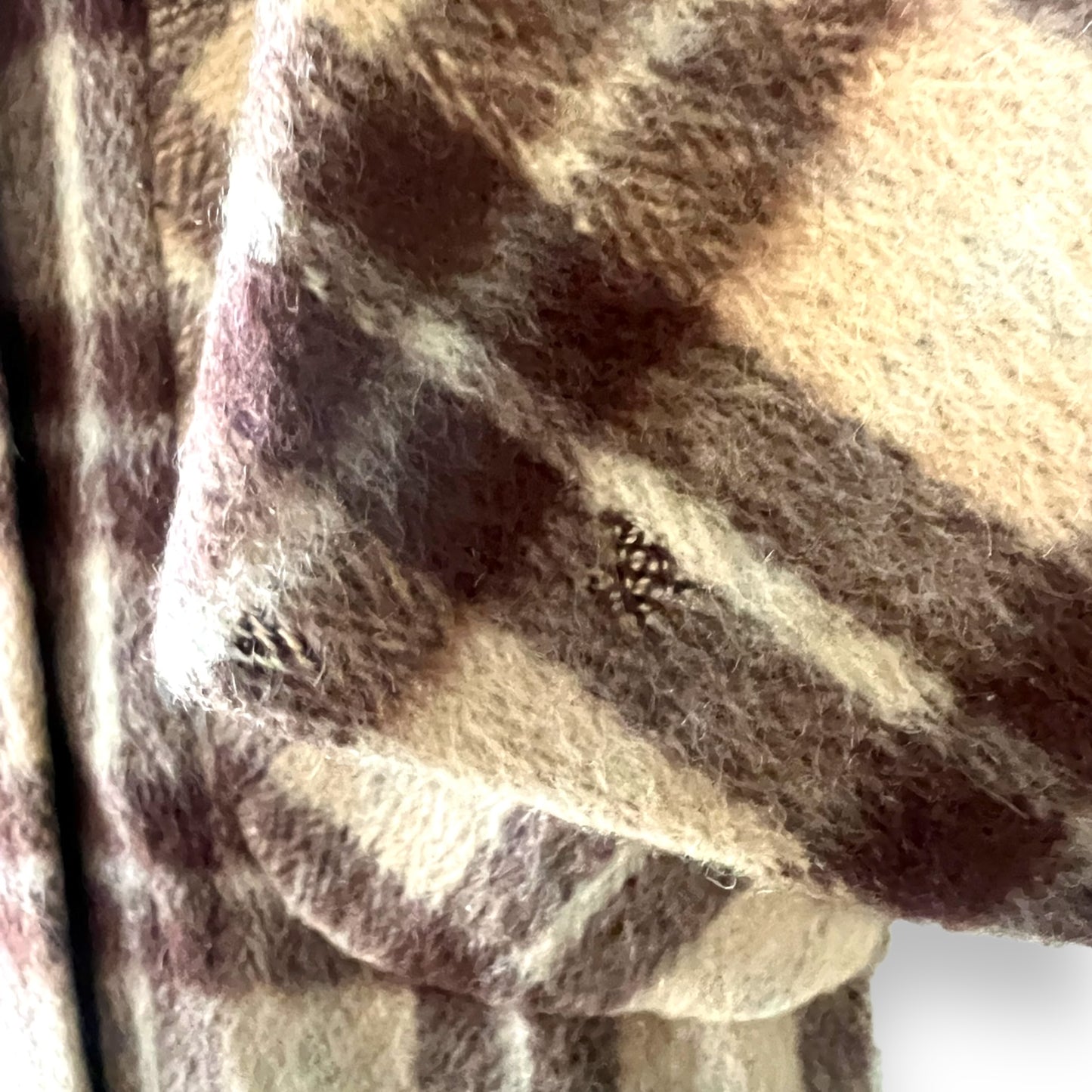 Brown and beige plaid check wool coat - Virgo Model Melbourne