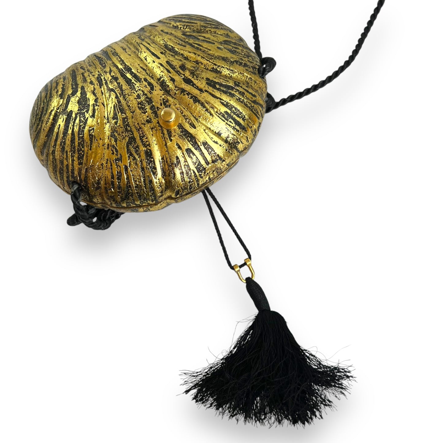 Gold & Black Wooden Evening Bag - Timmy Woods Style