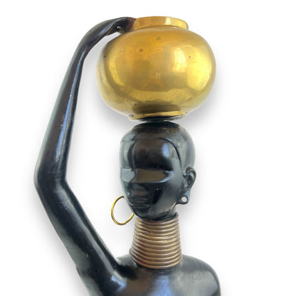 Karl Hagenauer Sitting African Woman Brass Sculpture