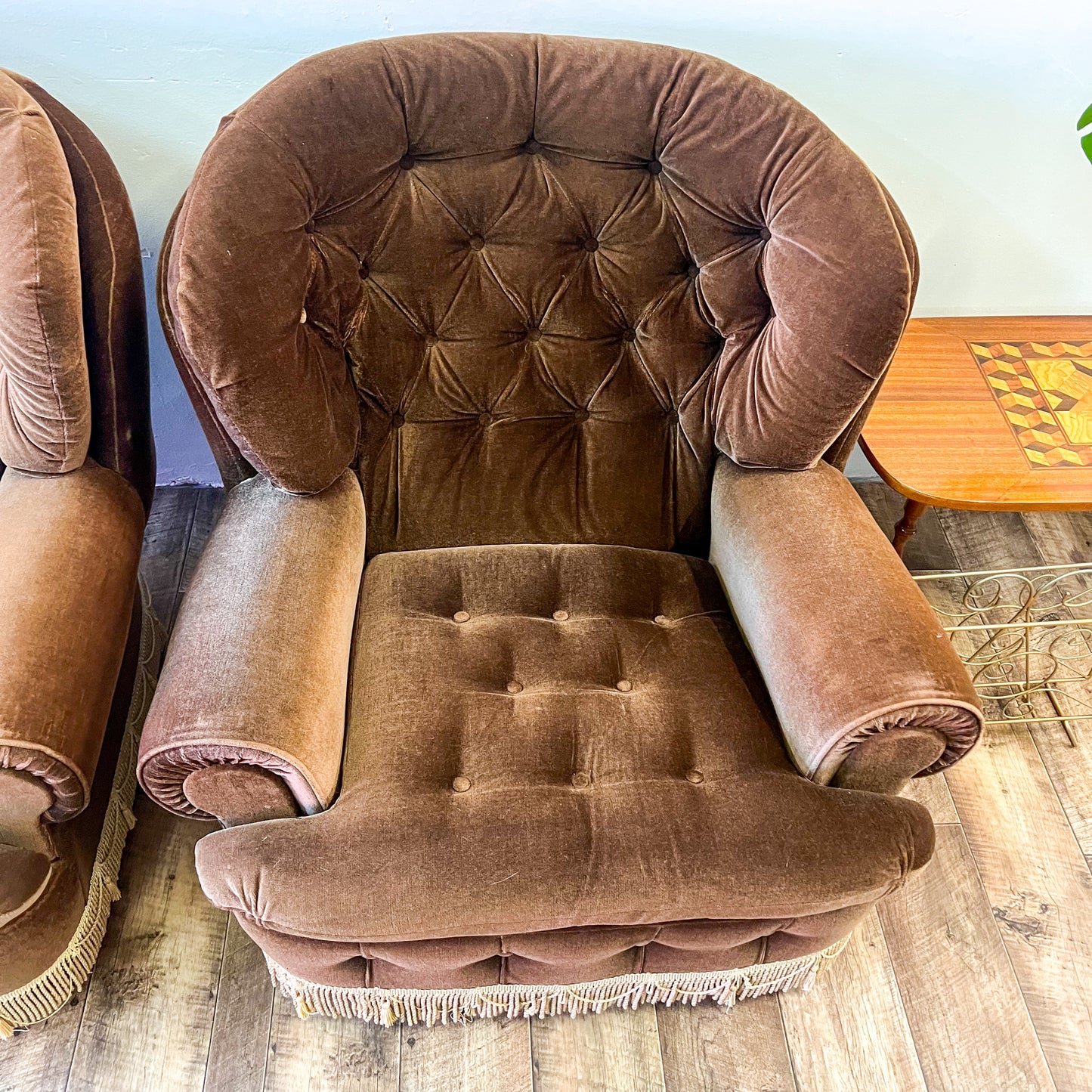 Brown Fringe Tassel Single Lounge Chair