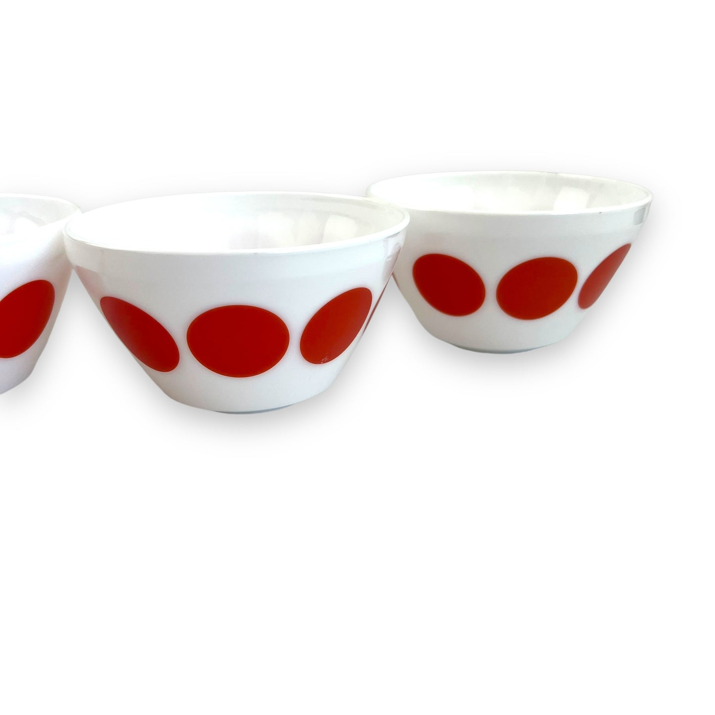 Red dot bowl set of 4