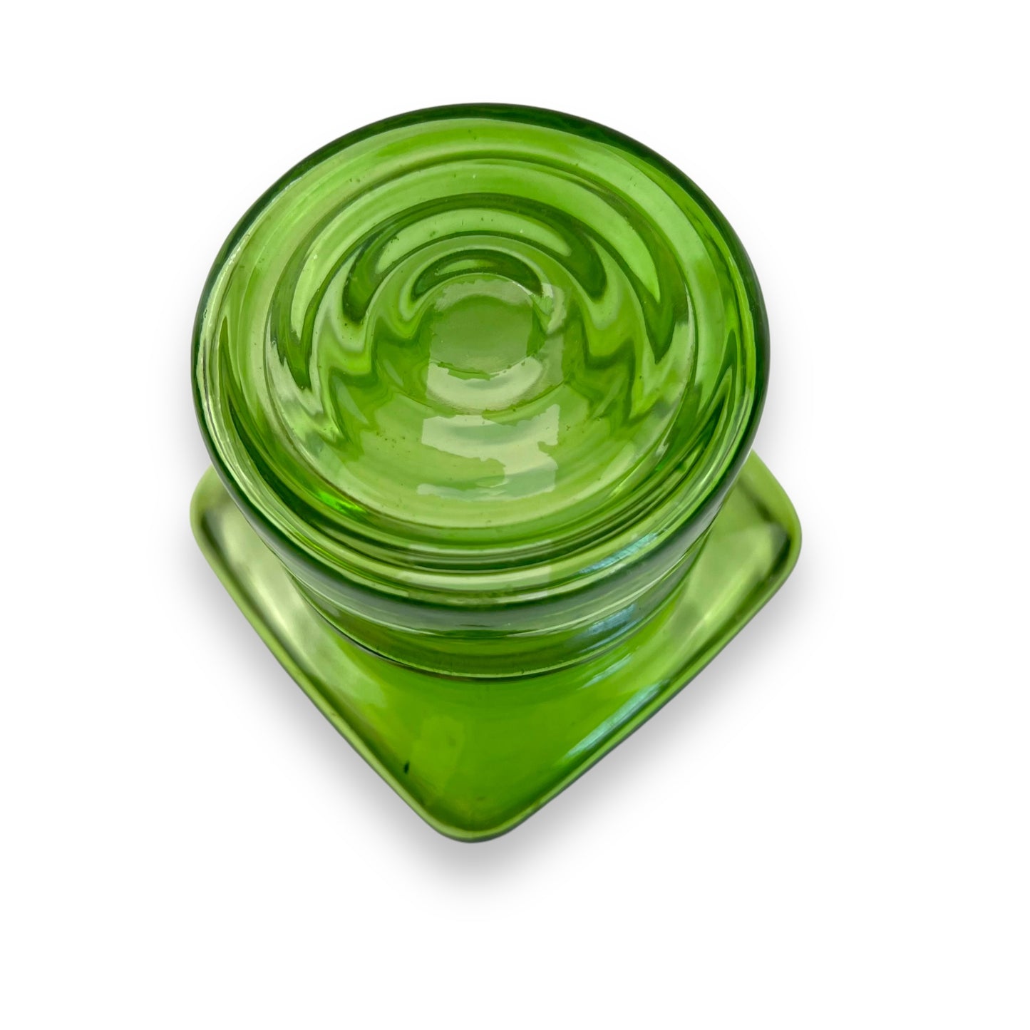 Green glass jar with suction lid