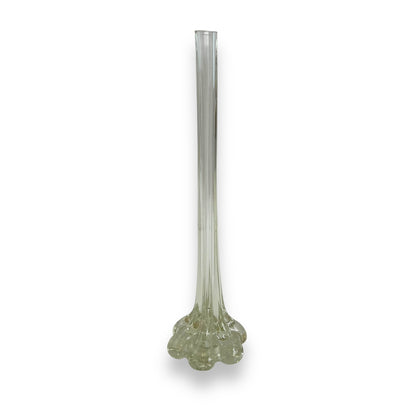 Clear elephant foot skinny glass flower vase