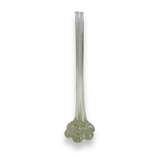 Clear elephant foot skinny glass flower vase