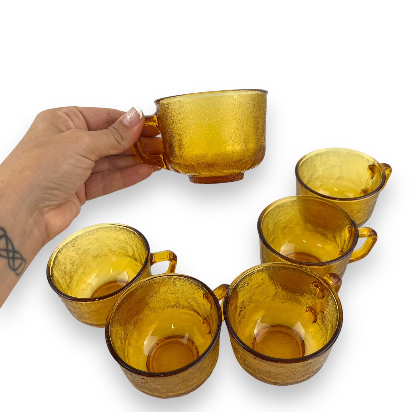 Arcoroc Sierra Amber glass cup set of 6