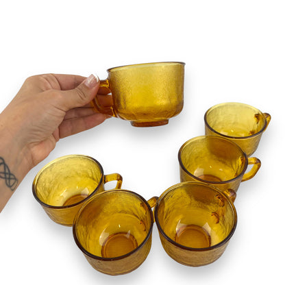 Arcoroc Sierra Amber glass cup set of 6