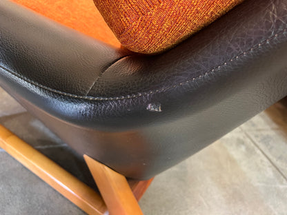 #1 Danish Deluxe Trina Single Lounge Chair Orange and Black