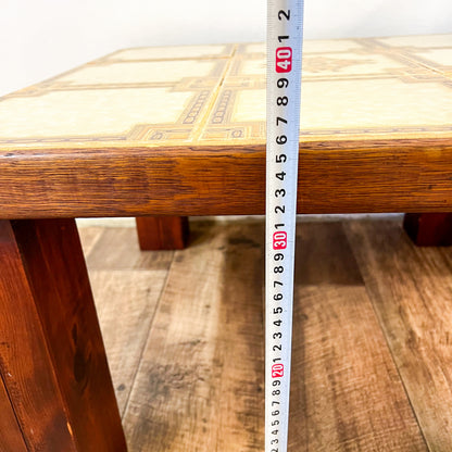 Square Tile Coffee table solid wood legs