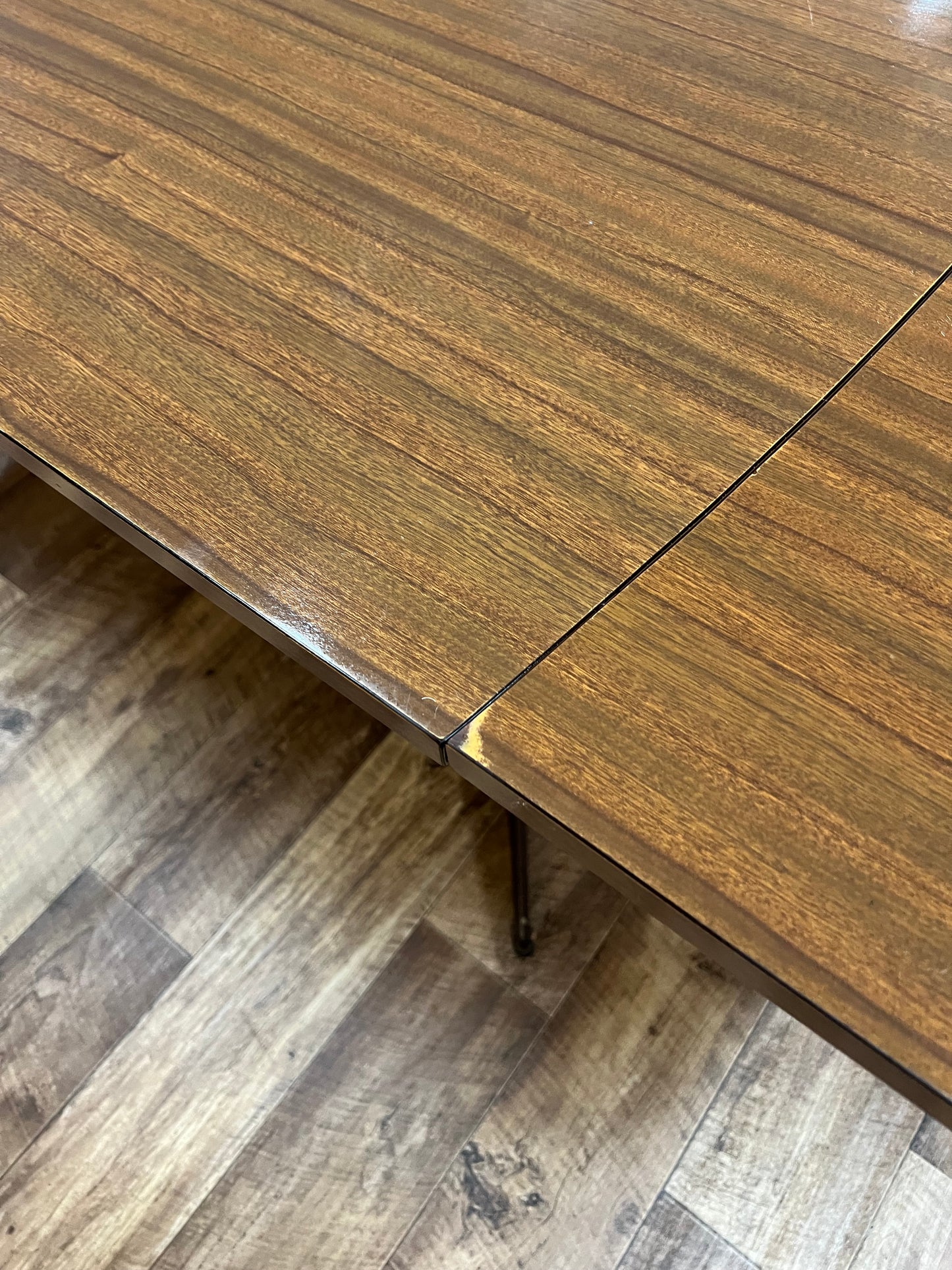 Brown laminate drop leaf Extendable dining table
