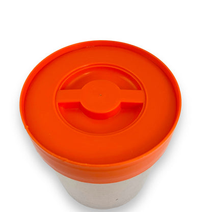 Atlas Plastics Clear Storage Canister with orange lid