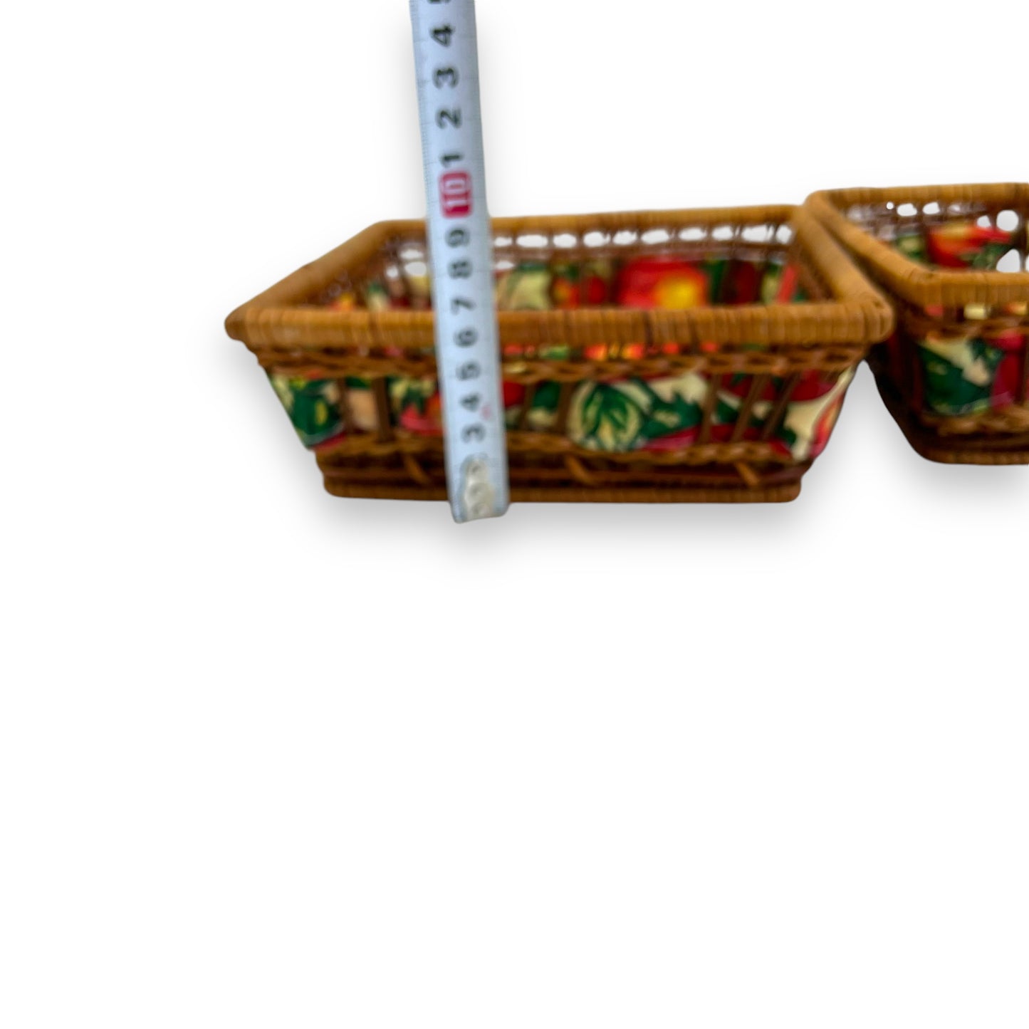 Tomatoes pattern square wicker basket