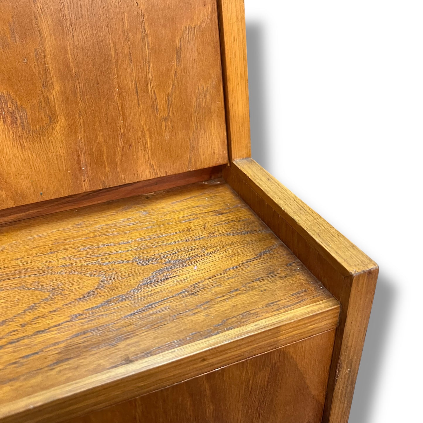Mid-Century Teak Veneer Bureau Writing Desk & Bar Cabinet by Noblett Furniture