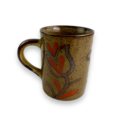 Brown Love heart flower mug