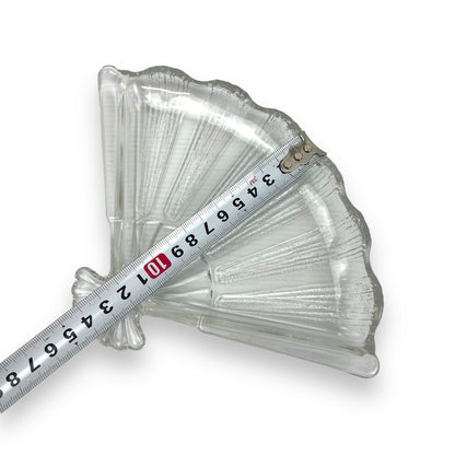 Clear glass fan trinket dish