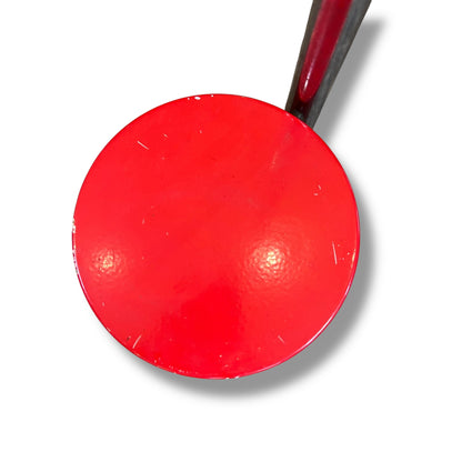 Red Floor Lamp – Adjustable Chrome Stand with Cylinder Base & Shade