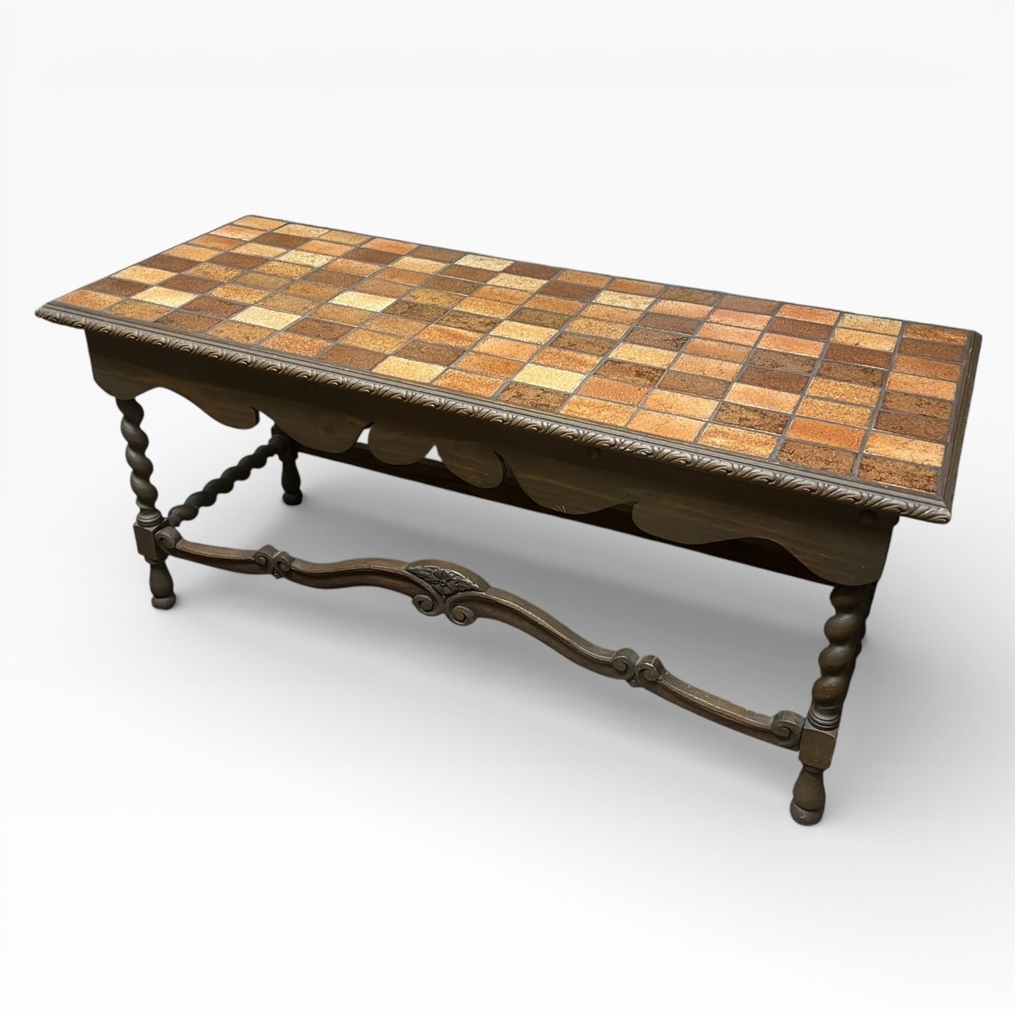 Tiled Coffee Table with Turned Legs