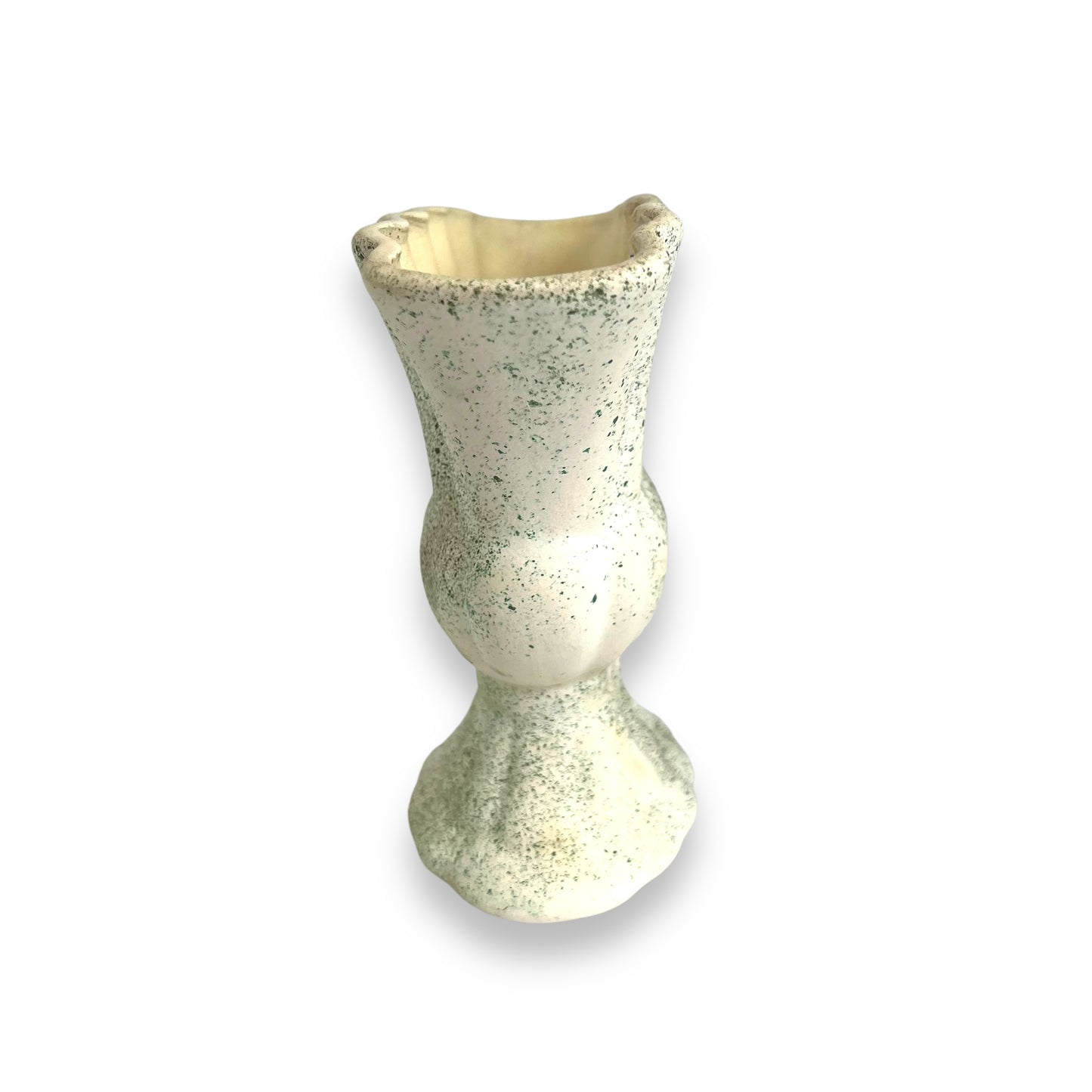 Cream vase with green speckles