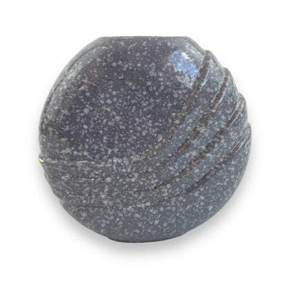 Round grey speckled 80s vase