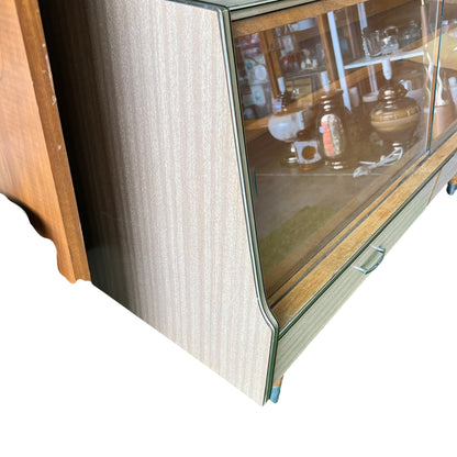 Laminate Sideboard with glass sliding doors and two drawers