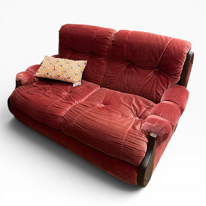 #2 Pink two seater lounge with wood sides