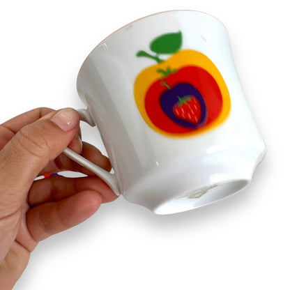 Strawberry & Apple design teacup set of 2