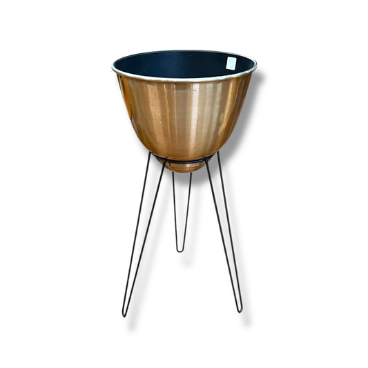 Anodised Metal Planter on Hairpin Stand
